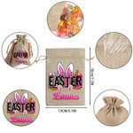 Sac à Cordon Personnalisé avec Nom Motif Oeufs de Pâques Oreilles de Lapin Cadeau pour Enfant