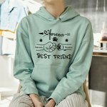 Sweat à Capuche Personnalisé avec Prénoms de l'Animal de Campagnie et Son Propriétaire Cadeau pour Amoureux d'Animal de Compagnie