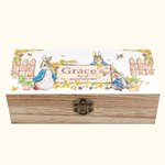 Personalisierte Peter Rabbit Bunny hölzerne Aufbewahrungsbox Ostern Geburtstag Geschenk für Kinder Freund