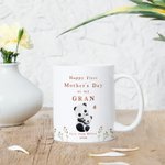 Personalised Happy First Mother's Day 11oz Ceramic Coffee Mug and Coaster Set with Animals Hug Design Mother's Day Gift for Grandma Mom