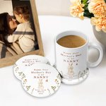 Personalised Happy First Mother's Day 11oz Ceramic Coffee Mug and Coaster Set with Animals Hug Design Mother's Day Gift for Grandma Mom