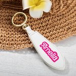 Clip en Cuir Personnalisé avec Nom de Style Poupée Rose Pince de Chapeau Accessoire de Voyage Cadeau pour Femme
