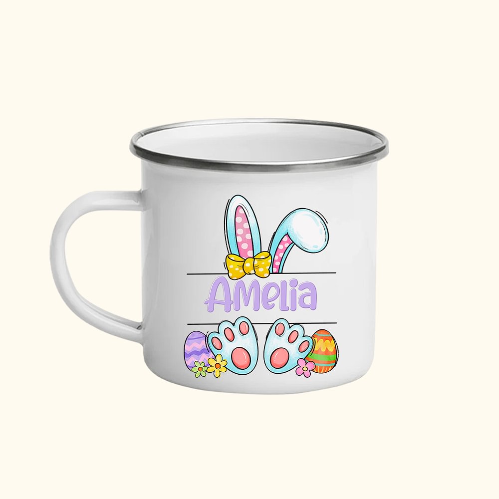Tasse Émaillée Personnalisée avec Nom Coloré Cadeau Anniversaire pour Enfants