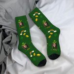 Chaussettes Courtes de Trèfle Chaussettes à Genoux Personnalisées avec Photo et Nom Cadeau d'Anniversaire de St. Patrick pour Famille Ami