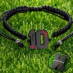 Pulsera personalizada ajustable de cuerda trenzada de béisbol con nombre grabado Número Regalo de cumpleaños para jugadores de béisbol Amantes del dep