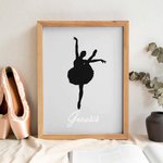 Personalisierte Ballerina Silhouette Glas Fotorahmen mit Namen Tanz Recital Geburtstag Geschenk für sie