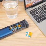 Personalized 7-Day Weekly Pill Organizer Box with Engraved Name Travel Outdoor Essential Gift for Family Friend