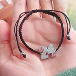 Pulsera personalizada ajustable de cuerda trenzada de béisbol con nombre grabado Número Regalo de cumpleaños para jugadores de béisbol Amantes del dep