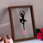 Personalisierte Ballerina Silhouette Glas Fotorahmen mit Namen Tanz Recital Geburtstag Geschenk für sie