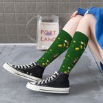 Chaussettes Courtes de Trèfle Chaussettes à Genoux Personnalisées avec Photo et Nom Cadeau d'Anniversaire de St. Patrick pour Famille Ami