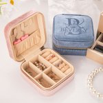 Boîte à Bijoux en Velours Accessoire de Voyage Personnalisé avec Nom et Initiale Gravés Motif Tournesol Cadeau Fête des Mères Anniversaire pour Femme