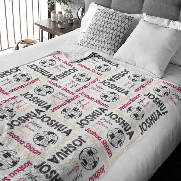 Personalisierte Name Fußball weiche Fleecedecke für World Cup Team Geschenk für Sportliebhaber