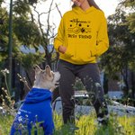 Sweat à Capuche Personnalisé avec Prénoms de l'Animal de Campagnie et Son Propriétaire Cadeau pour Amoureux d'Animal de Compagnie