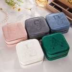 Boîte à Bijoux en Velours Accessoire de Voyage Personnalisé avec Nom et Initiale Gravés Motif Tournesol Cadeau Fête des Mères Anniversaire pour Femme