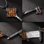 Personalisierte Dornen Iris Kreuz Gothic Schlüssel Halskette mit abnehmbarem Fach und Papier Vintage-Schmuck Geschenk für Gothic-Liebhaber