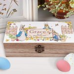Personalisierte Peter Rabbit Bunny hölzerne Aufbewahrungsbox Ostern Geburtstag Geschenk für Kinder Freund