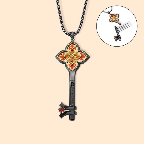 Gepersonaliseerde doornen Iris Kruis Gothic sleutel ketting met verwijderbaar compartiment en papier Vintage Jewelry Gift voor Gothic Lover