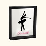 Personalisierte Ballerina Silhouette Glas Fotorahmen mit Namen Tanz Recital Geburtstag Geschenk für sie