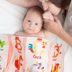 Gepersonaliseerde Zoo Alfabet Verlichting Onderwijs Fleece Zachte Deken met Naam Cadeau voor Baby Kind