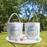 Personalisierte Aquarell Wald Hase Leinwand Eierjagd Korb mit Namen Party Gunst Ostern Geschenk für Kinder