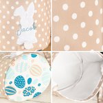 Adorabile cestino pasquale personalizzato con orecchio lungo coniglietto Organizzatore di giocattoli con nome ricamato Uova di Pasqua a caccia di rega