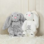 Personalisierter Plüsch-Hase aus Baumwolle Kaninchen Spielzeug mit Text Ostern Geschenk für Kinder