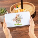 Personalisierte Hase hält Blume Lebensmittelqualität Metall Keksdose mit Namen Ostern Geschenk für Kinder