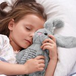 Personalisierter Plüsch-Hase aus Baumwolle Kaninchen Spielzeug mit Text Ostern Geschenk für Kinder