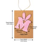 Personalized Happy Easter Card with Wooden Bunny Polka Dots Letter Tag Easter Gift for Kids