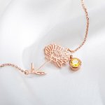 Personalised Birth Flower Bracelet with Birthstone Birthday Mother's Day Gift for Women