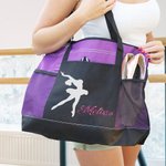 Personalizzato Glitter Dance Ballerina Multi-Pocket Zippered Tote Bag Compleanno Anniversario Regalo per Lei