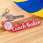 Porte-clés Personnalisé avec Nom Accessoire de Sport en 3D Volley-ball Multicolore Cadeau pour Entraîneur Joueur