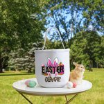 Cestino di caramelle personalizzato con il nome di un coniglietto carino con motivo a carota, regalo di Pasqua per bambino