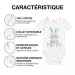 Onesie Bébé en Coton Personnalisé avec Nom Motif de Lapin Cadeau de Premières Pâques pour Bébé Nouveau-Né