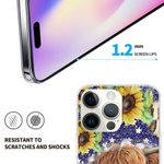 Personalised Sunflower Highland Cow Phone Case for iPhone with Name Birthday Gift for Family Friend