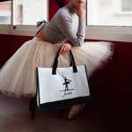 Personalizada Bailarina Ballet Pose Bolsa de lona con nombre de gran capacidad Cumpleaños Aniversario Regalo para ella
