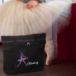 Personalizzato Glitter Dance Ballerina Multi-Pocket Zippered Tote Bag Compleanno Anniversario Regalo per Lei
