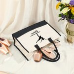 Personalizada Bailarina Ballet Pose Bolsa de lona con nombre de gran capacidad Cumpleaños Aniversario Regalo para ella