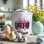 Cestino di caramelle personalizzato con il nome di un coniglietto carino con motivo a carota, regalo di Pasqua per bambino