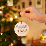 Ornement en Céramique Lapin Pierre Thème Ballons de Fête Baptême Décoration Personnalisée avec Nom et Date Cadeau de Pâques pour Famille