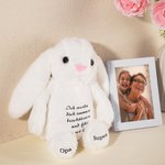 Personalisierter Plüsch-Hase aus Baumwolle Kaninchen Spielzeug mit Text Ostern Geschenk für Kinder