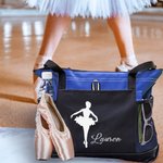 Personalizzato Glitter Dance Ballerina Multi-Pocket Zippered Tote Bag Compleanno Anniversario Regalo per Lei