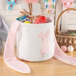 Adorabile cestino pasquale personalizzato con orecchio lungo coniglietto Organizzatore di giocattoli con nome ricamato Uova di Pasqua a caccia di rega