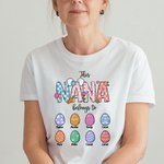 Personalized Multicolor This NANA Belongs to T-Shirt Sweatshirt Hoodie with Easter Eggs and Names Easter Gift for Grandma