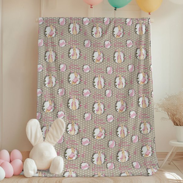Personalisierte Peter Rabbit Bunny Polka Dot Decke mit Initialen und Namen Ostern Geburtstag Geschenk für Kinder