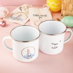 Mug Émaillé Personnalisé avec Nom Tasse à Motif de Lapin Pierre ou Flopsaut Cadeau Anniversaire Pâques pour Enfant Ami