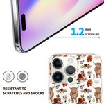 Personligt Vintage Flower Highland Cow Telefonfodral för iPhone med namn Födelsedagspresent för familj vän