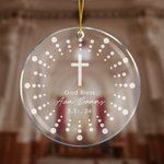 Ornamento in acrilico personalizzato God Bless con nome Battesimo Regalo per figlioccio e figlioccia