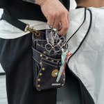 Personalised Multi-Compartment Leather Hairdressing Scissors Waist Bag with Name and Belt Gift for Hairstylist Barber