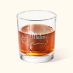 Gepersonaliseerd Glitter Vishaak Design 10oz Whiskey Scotch Glas met Gegraveerde Naam Vaderdag Verjaardagscadeau voor Man